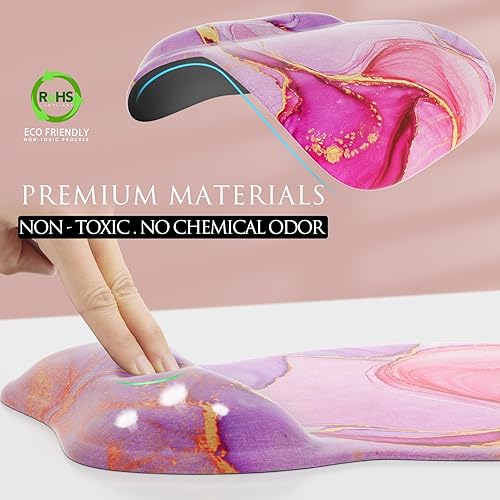 Miniatura 120 de MROCO Alfombrilla ergonómica para mouse con reposamuñecas de gel, cómoda alfombrilla de mouse con superficie de soporte de muñeca suave y base