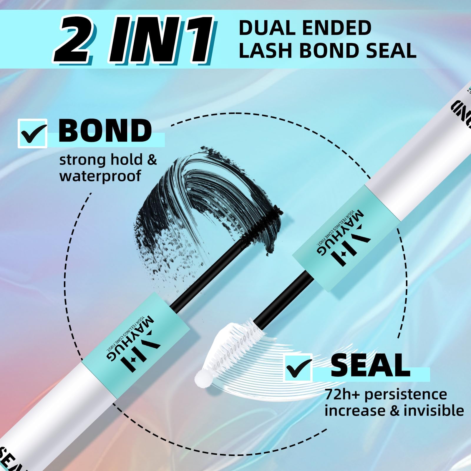 Mayhug Lash Extension Kit 192Pcs Lash Clusters Kit Wispy Eyelash Extensions 8-18MM Individual Lashes Extensions with Bond and Seal Lash Glue and Eyelash Extension Tweezers DIY at Home