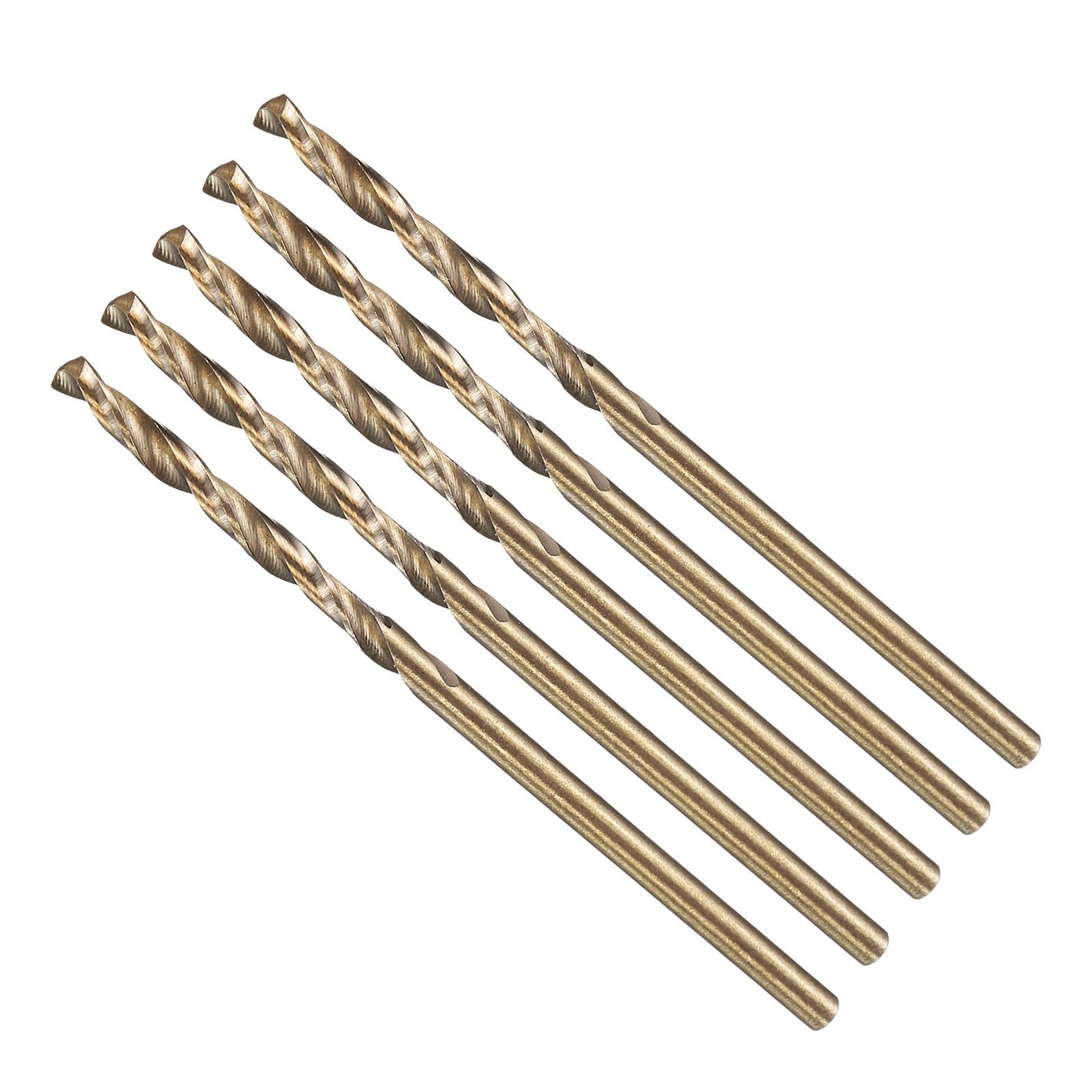 METALLIXITY Drill Bit (2mm) 5Pcs, 4341 High-Speed Steel Straight Shank 118° Black and Gold Finish for Copper Aluminum Wood Plastic Medium Hard Metal