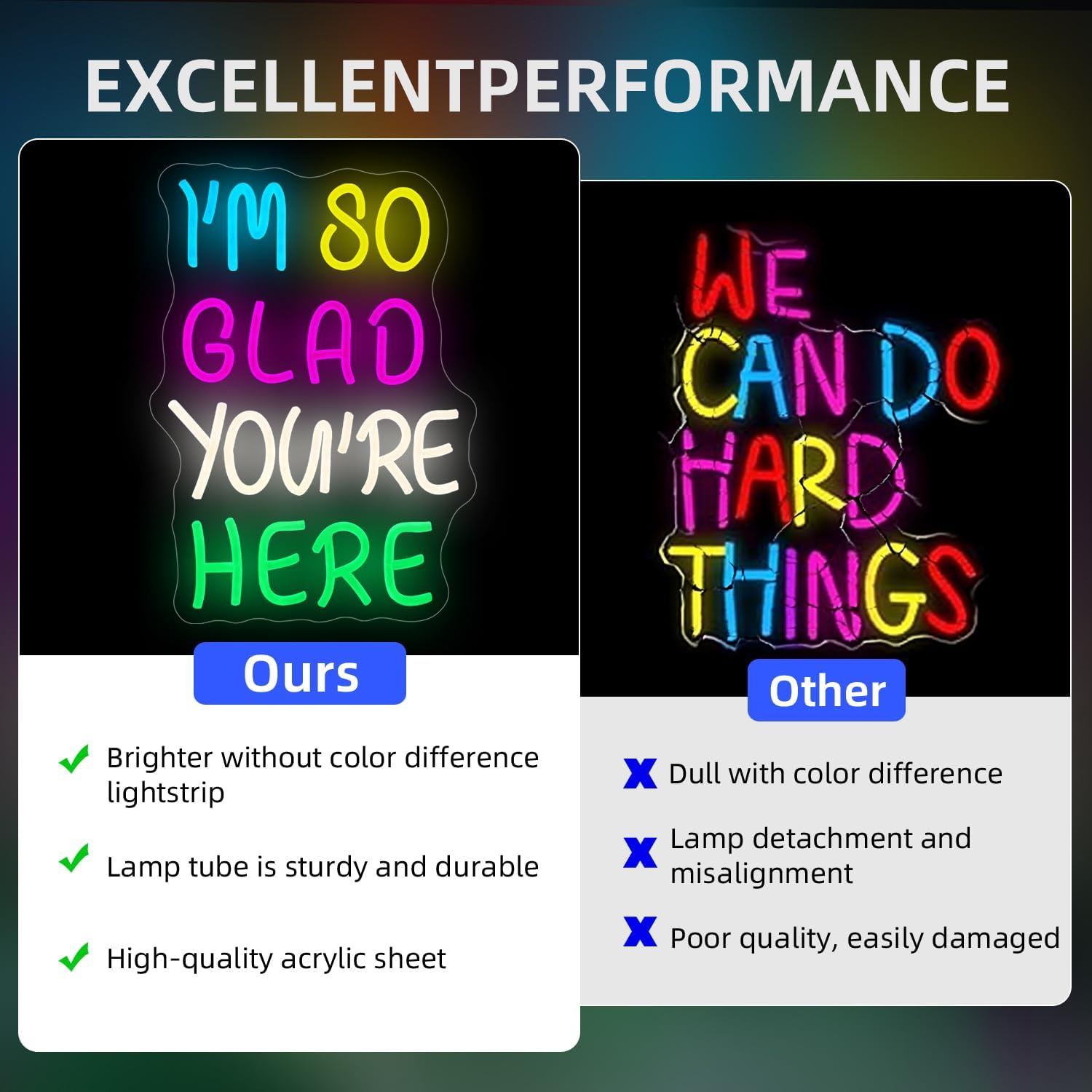 I’m So Glad You’re Here Neon Sign Dimmable USB Powered Home Led Neon Sign For Kids Room Welcome for Classroom Neon Light Up Sign School Opening Ceremony Decorations Gifts 14.8''×10.6''