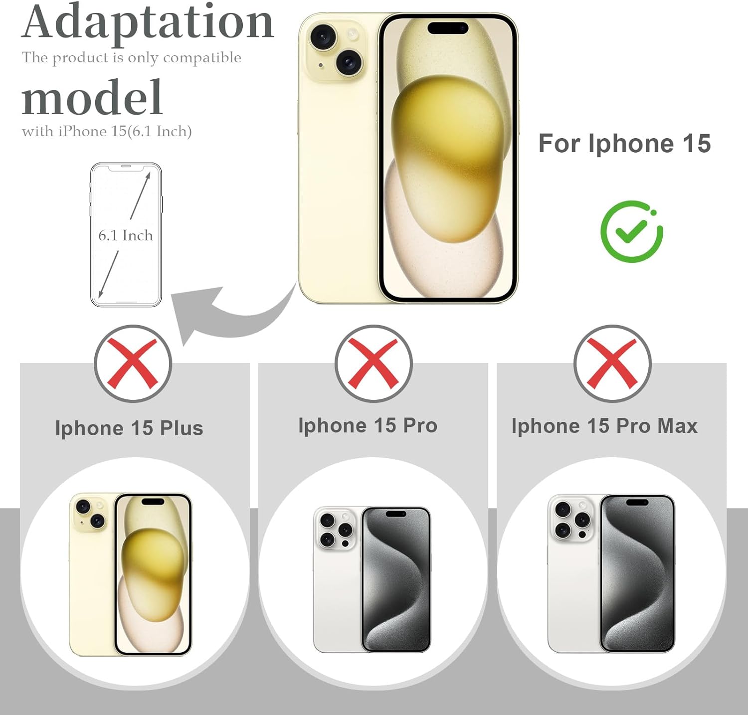 Back Glass Replacement for iPhone 15(6.1 inches Yellow) Integrated Glass & Wireless Charging Repair Tools are Included