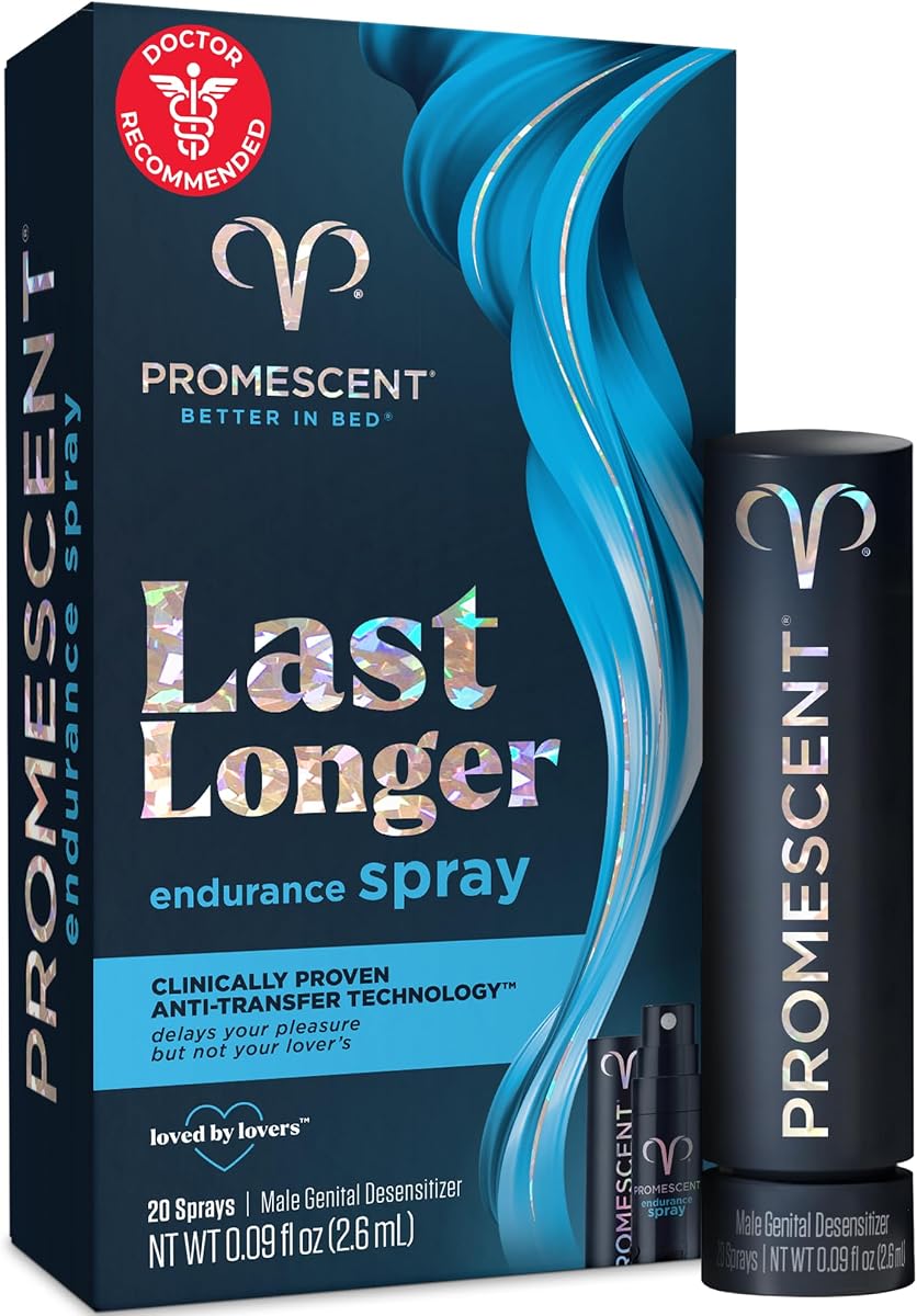 Promescent Desensitizing Delay Spray for Men Clinically Proven to Help You Last Longer in Bed - Better Maximized Sensation + Prolong Climax for Him, 2.6 ml