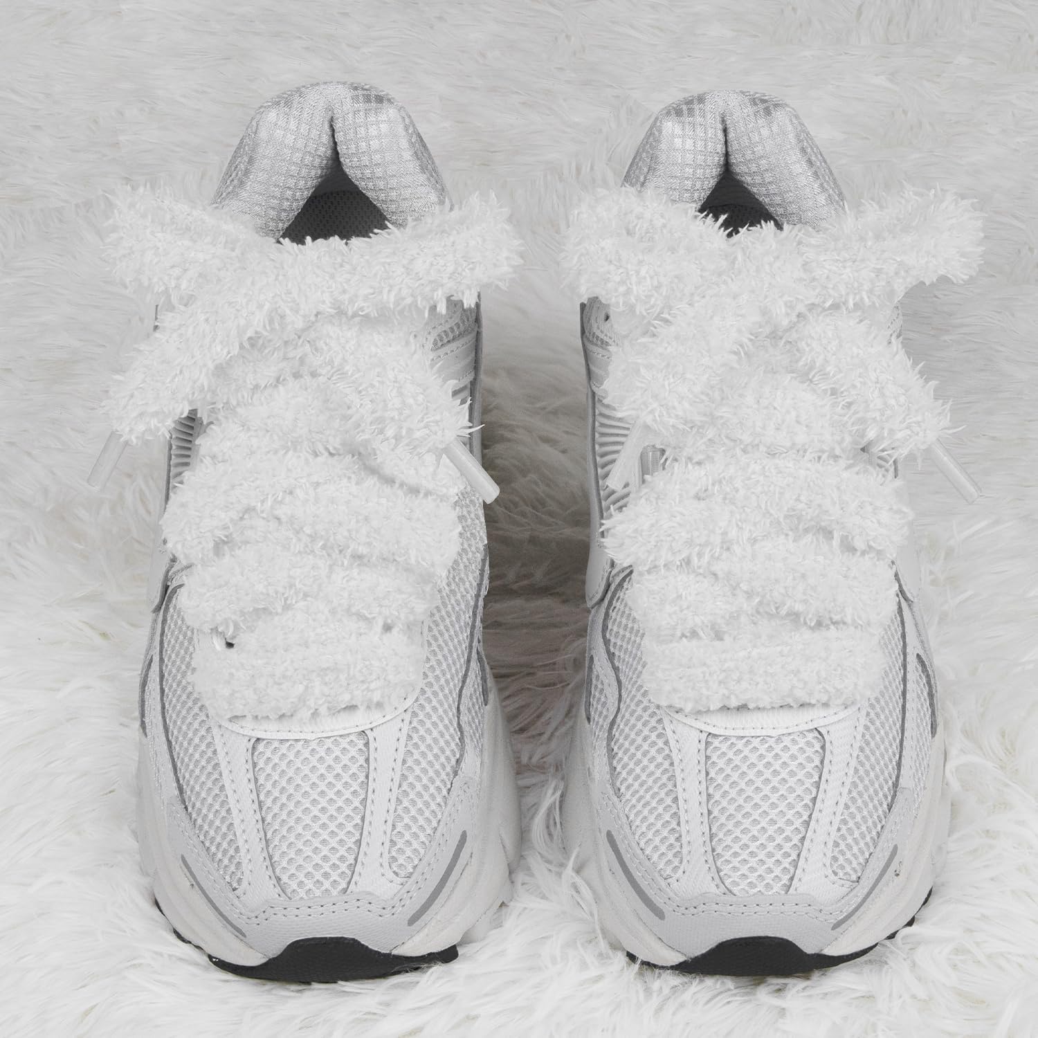 Endoto 16MM Fluffy Shoelaces for Nike Vomero 5 Sneakers, Thick Fat Wide Big Fuzzy Puffy Furry Shoe Laces Strings