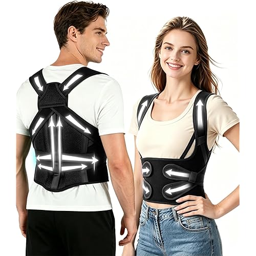 Posture Corrector for Women & Men, Upgraded Dynamic Traction Correction System – Helps Reduce Upper & Lower Back Pain, Suitable for Scoliosis, Hunchback & Thoracic Spine Issues, Relieves Muscle Tension & Fatigue Caused by Poor Posture, Keeping You More Active & Confident in Daily Life (Medium)