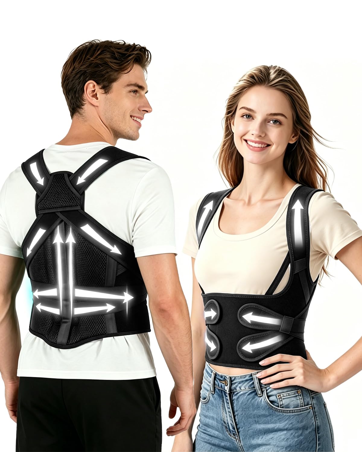 Posture Corrector for Women & Men, Upgraded Dynamic Traction Correction System – Helps Reduce Upper & Lower Back Pain, Suitable for Scoliosis, Hunchback & Thoracic Spine Issues, Relieves Muscle Tension & Fatigue Caused by Poor Posture, Keeping You More Active & Confident in Daily Life (X-Small)