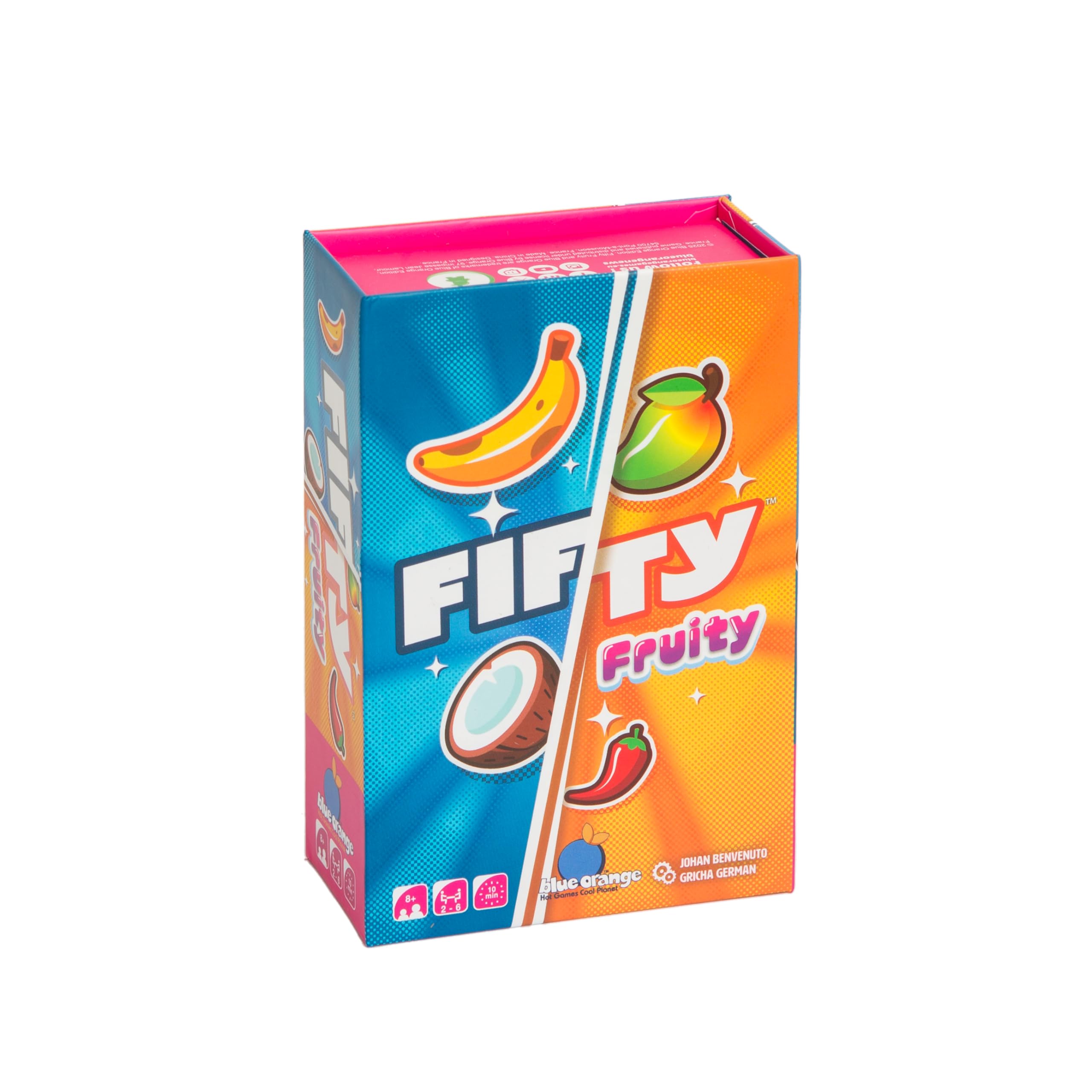 blue orange | Fifty Fruity | Card Game | Ages 8+ | 2-6 Players | 10 Minutes Playing Time