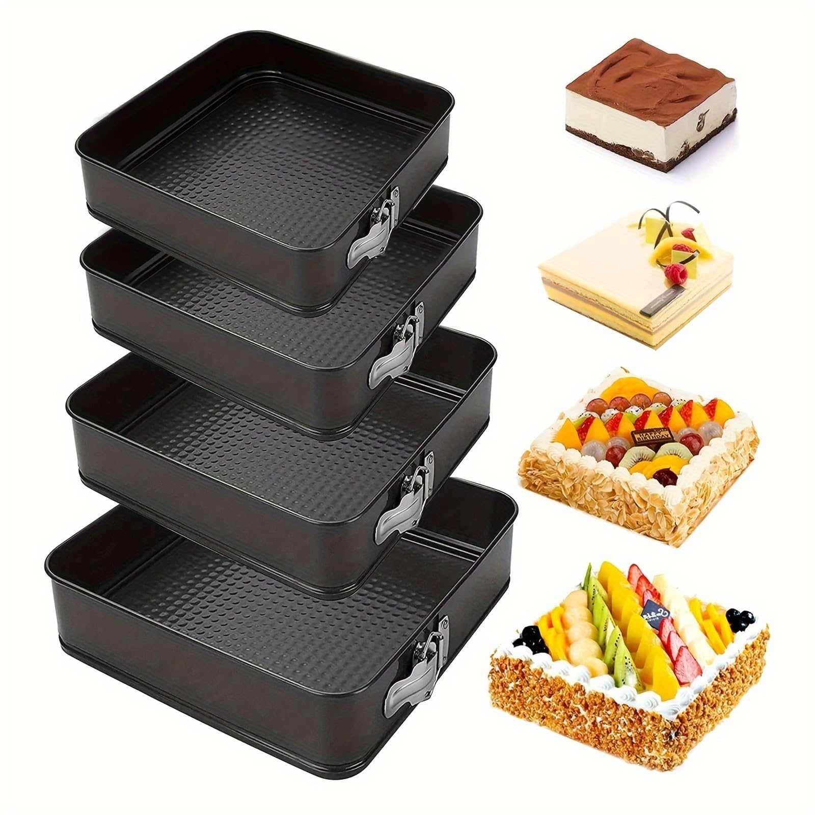 Backbleche Antihaft-Backform aus Metall, quadratische Kuchenform, Backgeschirr, abnehmbarer Boden, Kohlenstoffstahl, Kuchenformen, Küchenzubehör Für Backofen(9.5in)