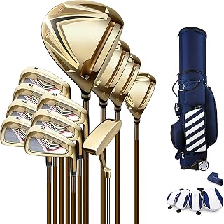 TeidEa Golf Set,Adult Golf Club Set for Men, Complete Beginner Golf Club Set, Carbon Shaft, Pack of 12 with Cart Bag