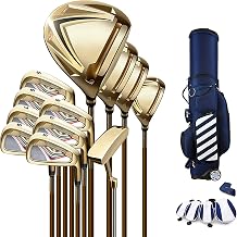 Adult Golf Club Set for Men, Complete Beginner Golf Club Set, Carbon Shaft, Pack of 12 with Cart Bag