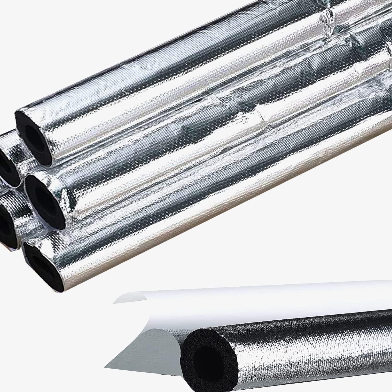 KRISMYA Pipe Insulation Foam Tube,6 Pcs Self Adhesive Pipe