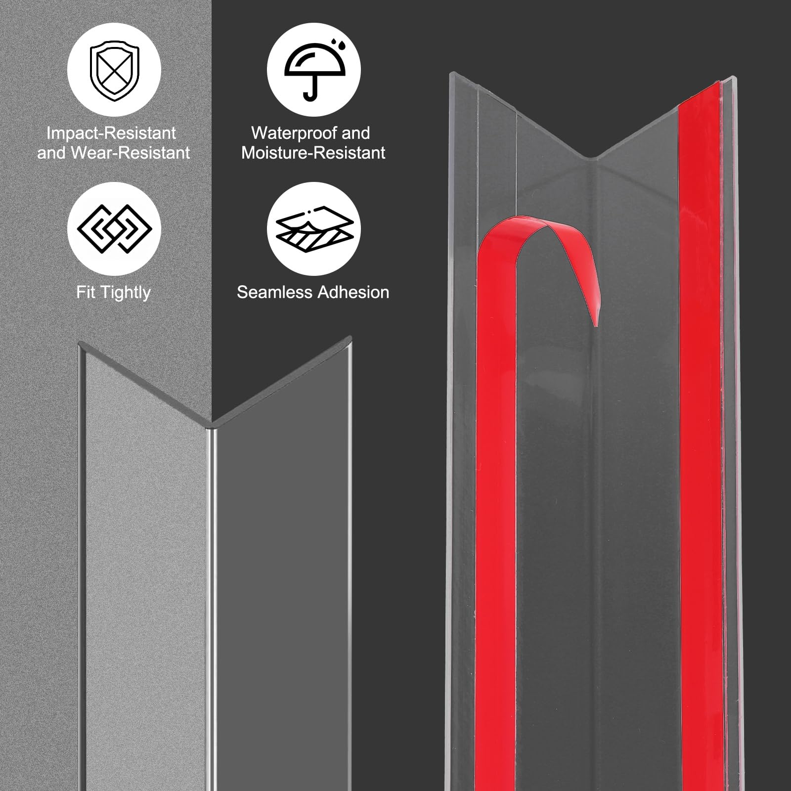 QUARKZMAN 4 Piezas Protector De Esquina para Pared Autoadhesivo Transparente para Puerta Pared Mesa Mueble Borde De Gabinete 31.5" x 1.54"