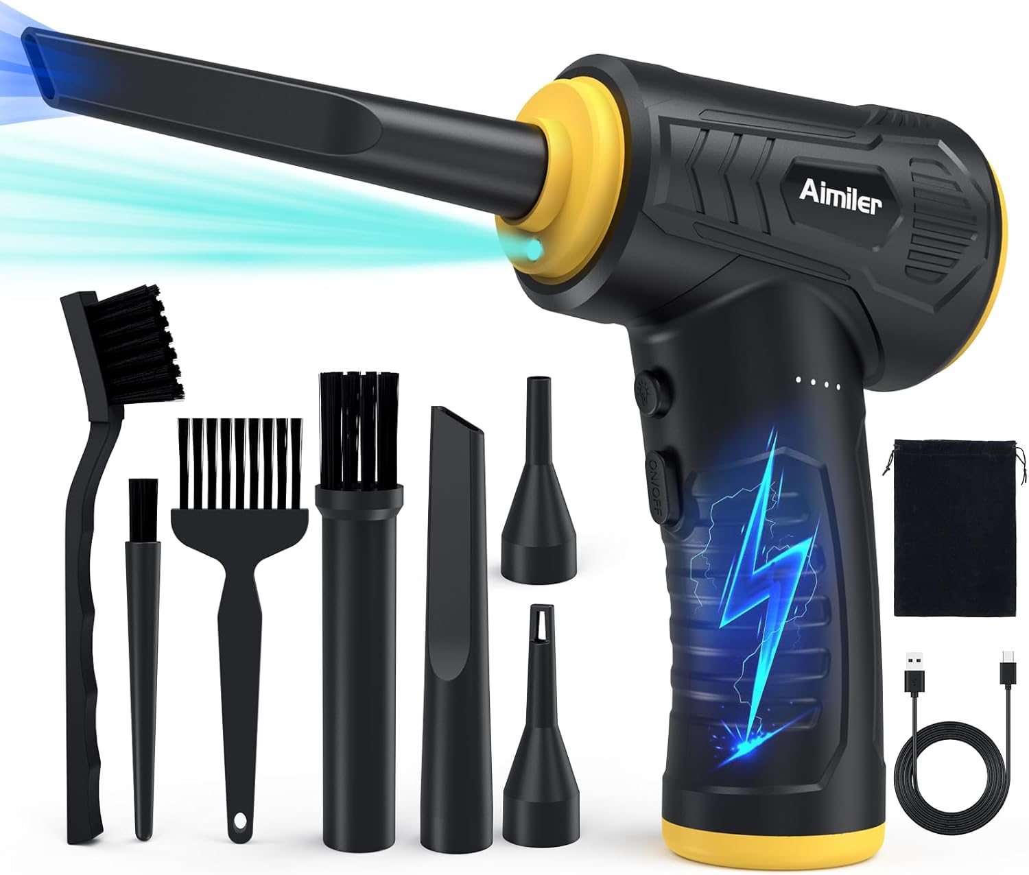 AIMILER Compressed Air Duster 3 Gears Adjustable 150000RPM