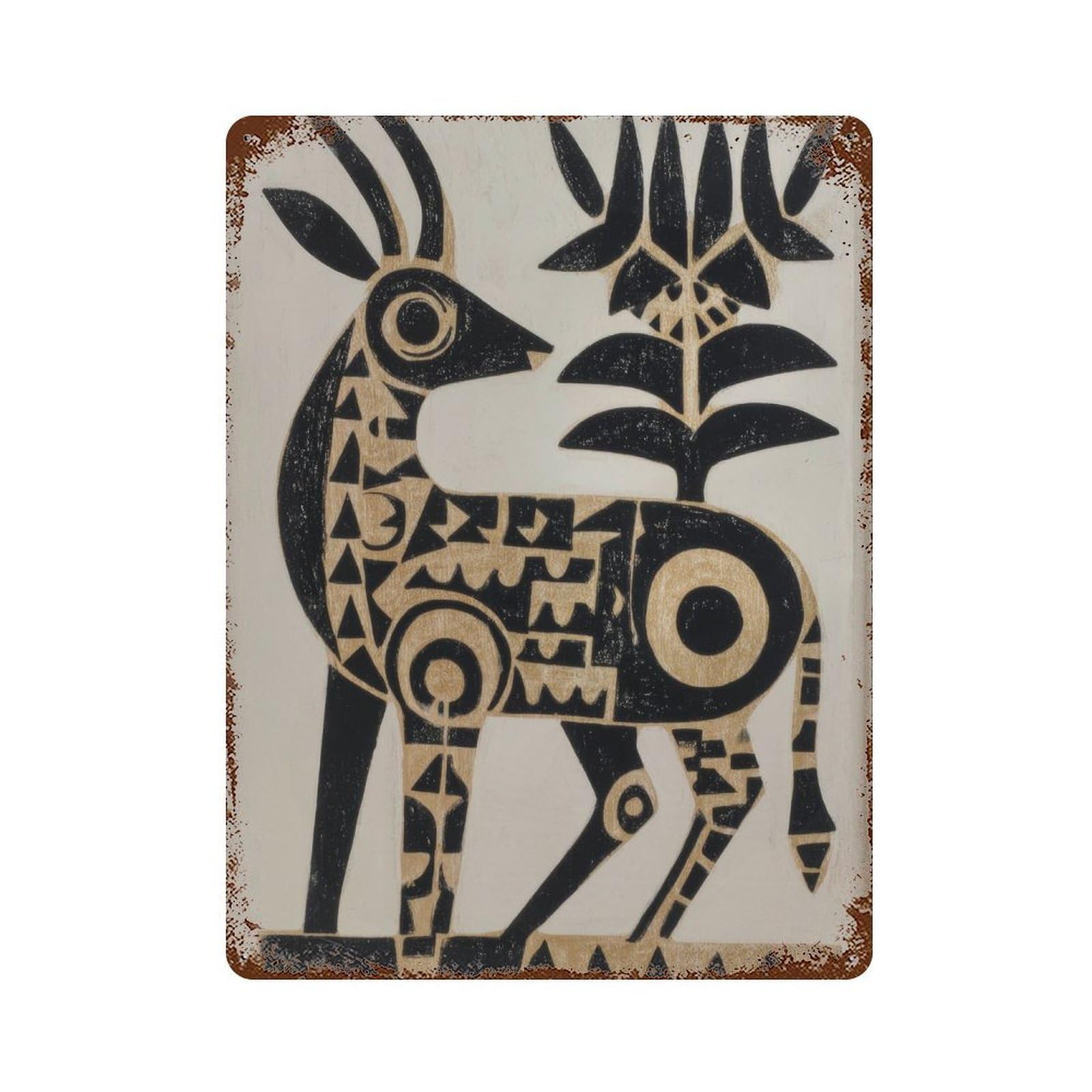 xiaoxiaoshen Traditional Mexican Deer Wall Decor Art Metal Tin Poster Modern Home Decor Art Home Bar Shop Decorations Vintage Sign 40x30cm