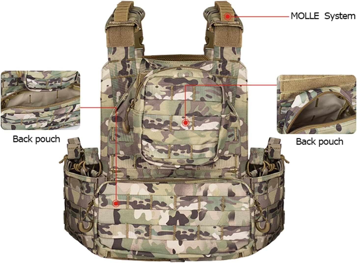 Tactical Vest Quick Release Airsoft Vest for Man Outdoor Adjustable Breathable Vest - Image 5