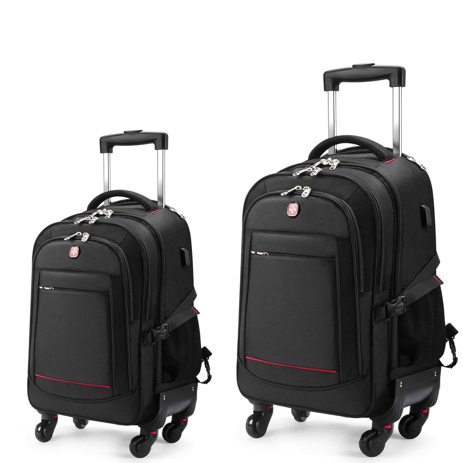 star cloud 18-24 inch checked backpack combo set large rolling travel bag