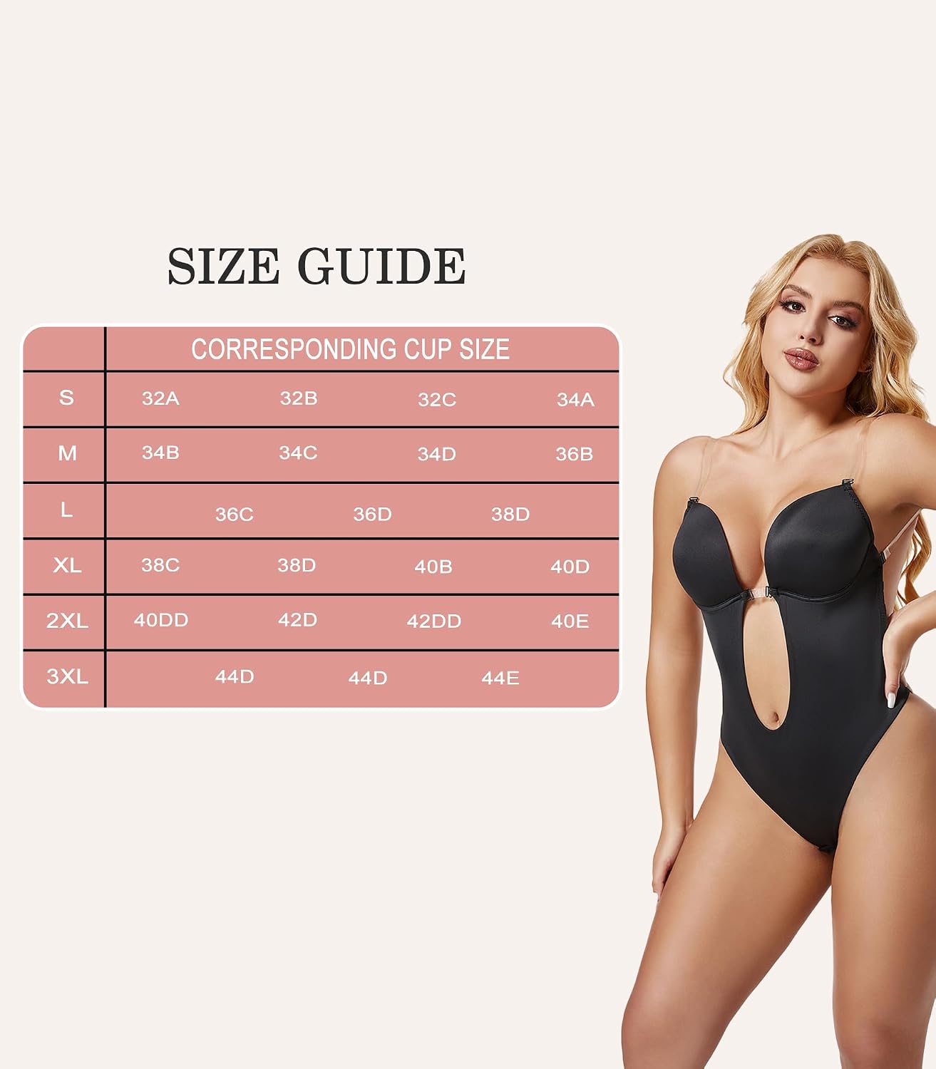 Sliot Strapless Shapewear for Women - Backless Bra Bodysuit, Deep Plunge Body Shaper for Backless Dress