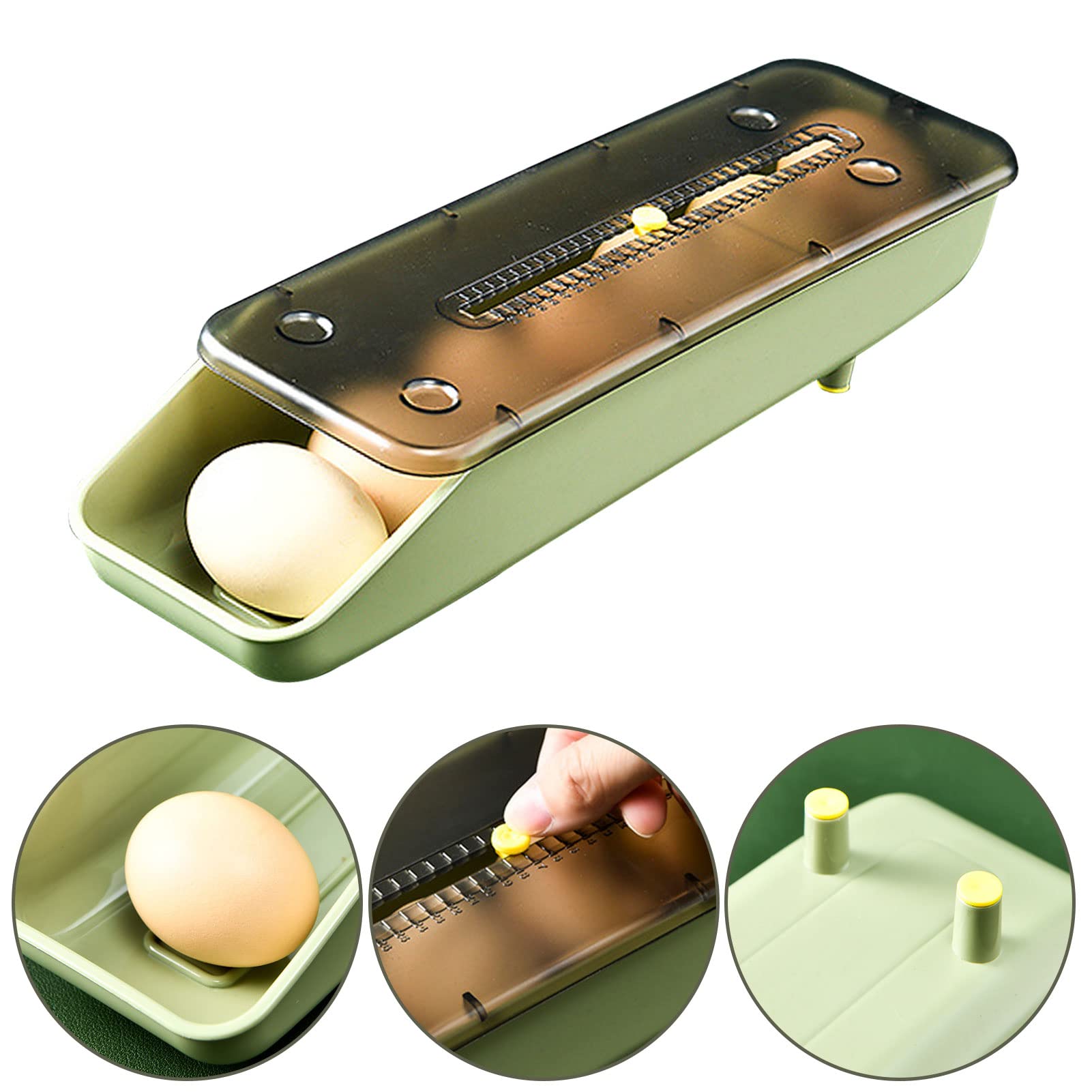 FIYSON Auto Scrolling Egg Holder, Fridge Egg Trays, Stackable Multi-Layer Egg Storage Box, Transparent Lid Eggs Storage Basket, Can be Used for Fridge Storage, Protection and Keep Eggs Fresh (Blue) : Amazon.co.uk: