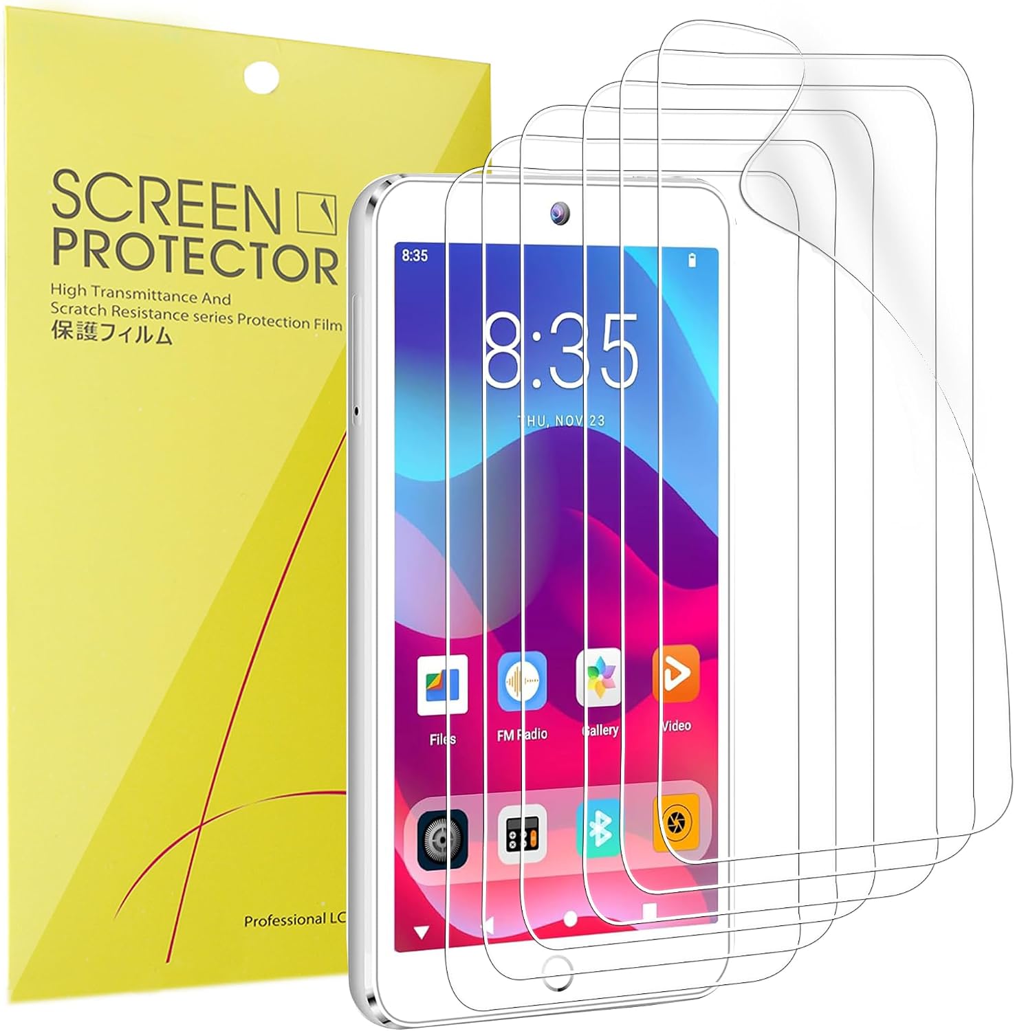 Lamshaw Compatible for Pereyami MP3 Player Screen Protector, [6 Pack] Full Coverage PET Soft Screen Protector Film Compatible for Pereyami MB09 4.3" MP3 Player (6 Pack)
