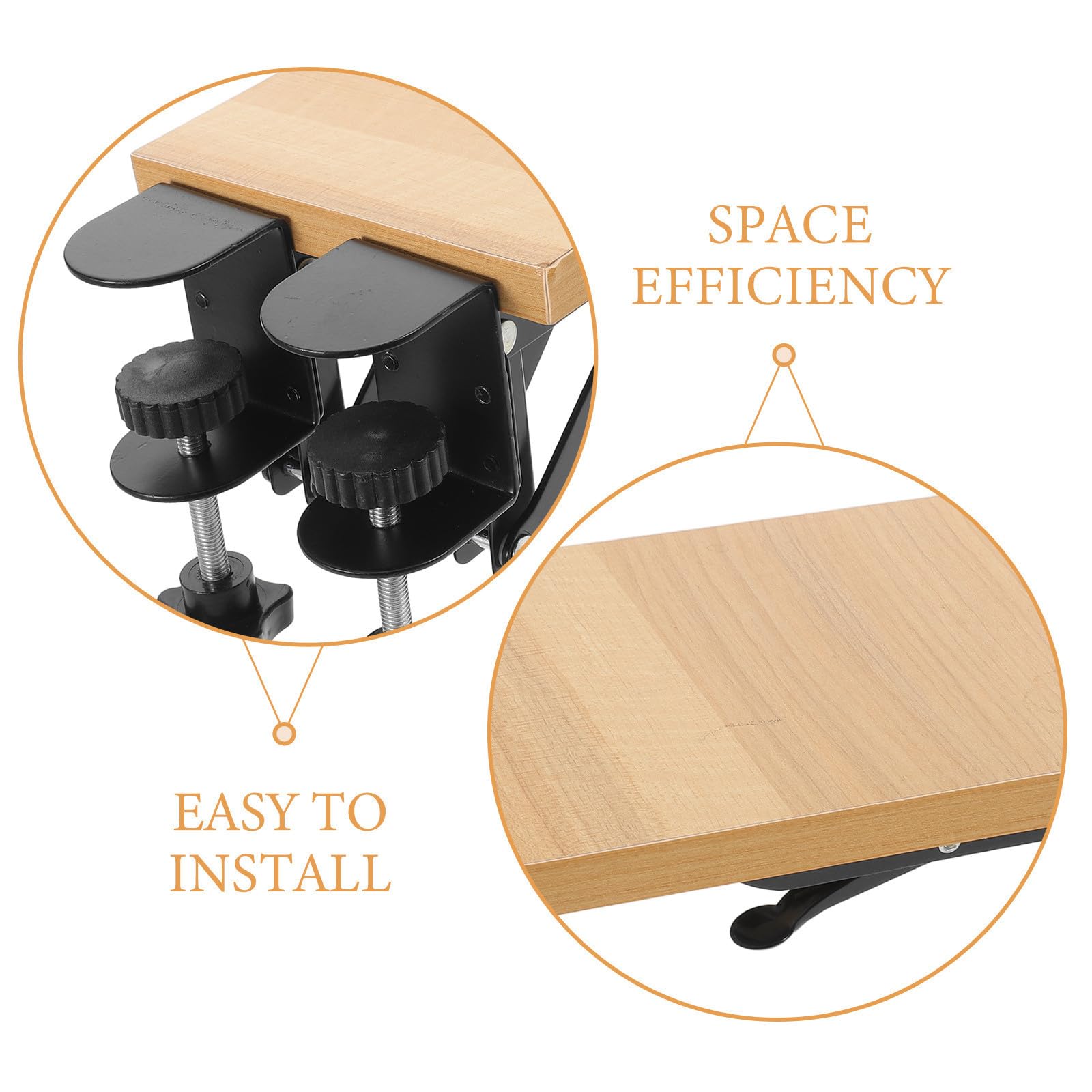 CALLARON Reposabrazos Ergonómico para Escritorio Ángulo y Altura Ajustables, Almohadilla de Apoyo para Codos en Tablero de Densidad, Adecuado para Oficina y Hogar