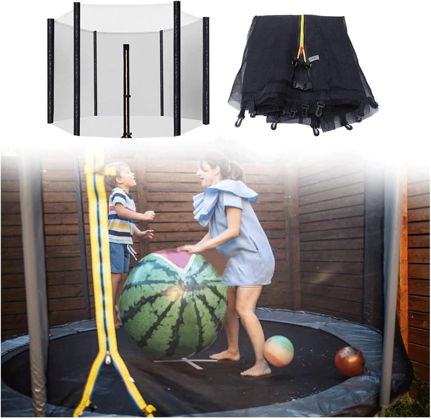 Trampoline Safety Net 6FT 8FT 10FT 12FT Trampoline Enclosure Safety Nets, Easy to Fit Indoor Outdoor Trampolines Protective Net, Net Only