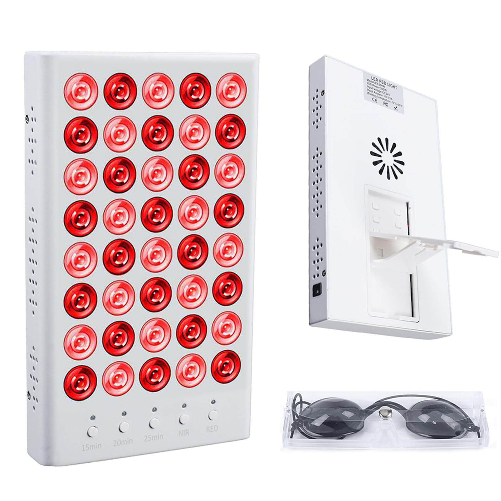 Lampada a luce rossa dispositivo terapia con timer, terapia della luce a infrarossi con supporto, 40 LED per la terapia della luce rossa per muscoli, sollievo dal dolore articolare e pelle sana