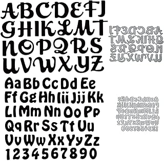 78 Pieces Alphabet Letters and 10 Pieces Numbers Cutting Dies Metal die cuts Carbon Steel Embossing Script Die Stencils Letter Cutting die cuts for Card Making Scrapbook Card Making Supplies 4 Styles