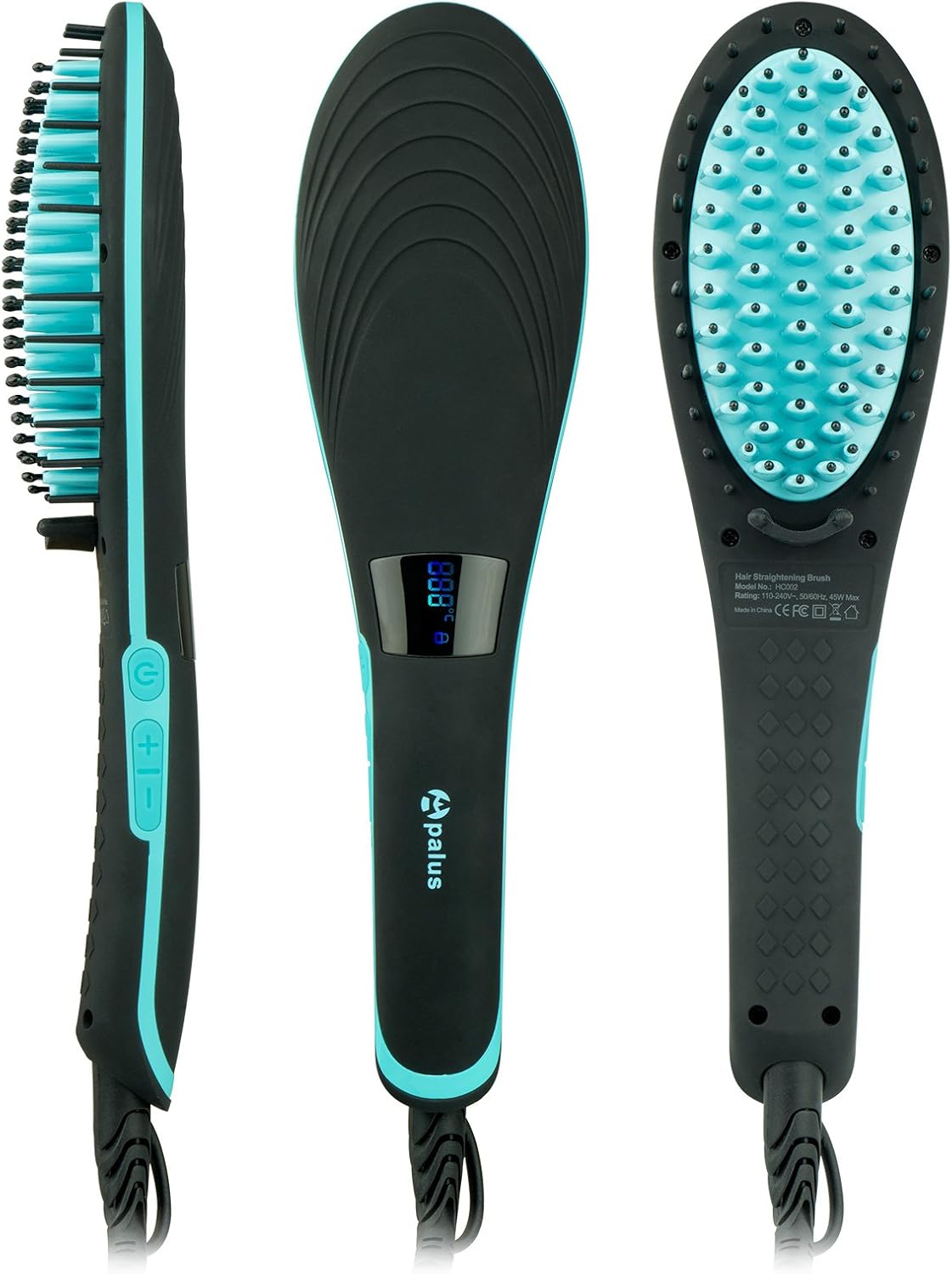 Apalus Hair Straightening Brush, Fast Natural Straight Hair Styling, Anion Hair Care, Anti Scald, Massage Straightening Irons, Detangling Hair Brush