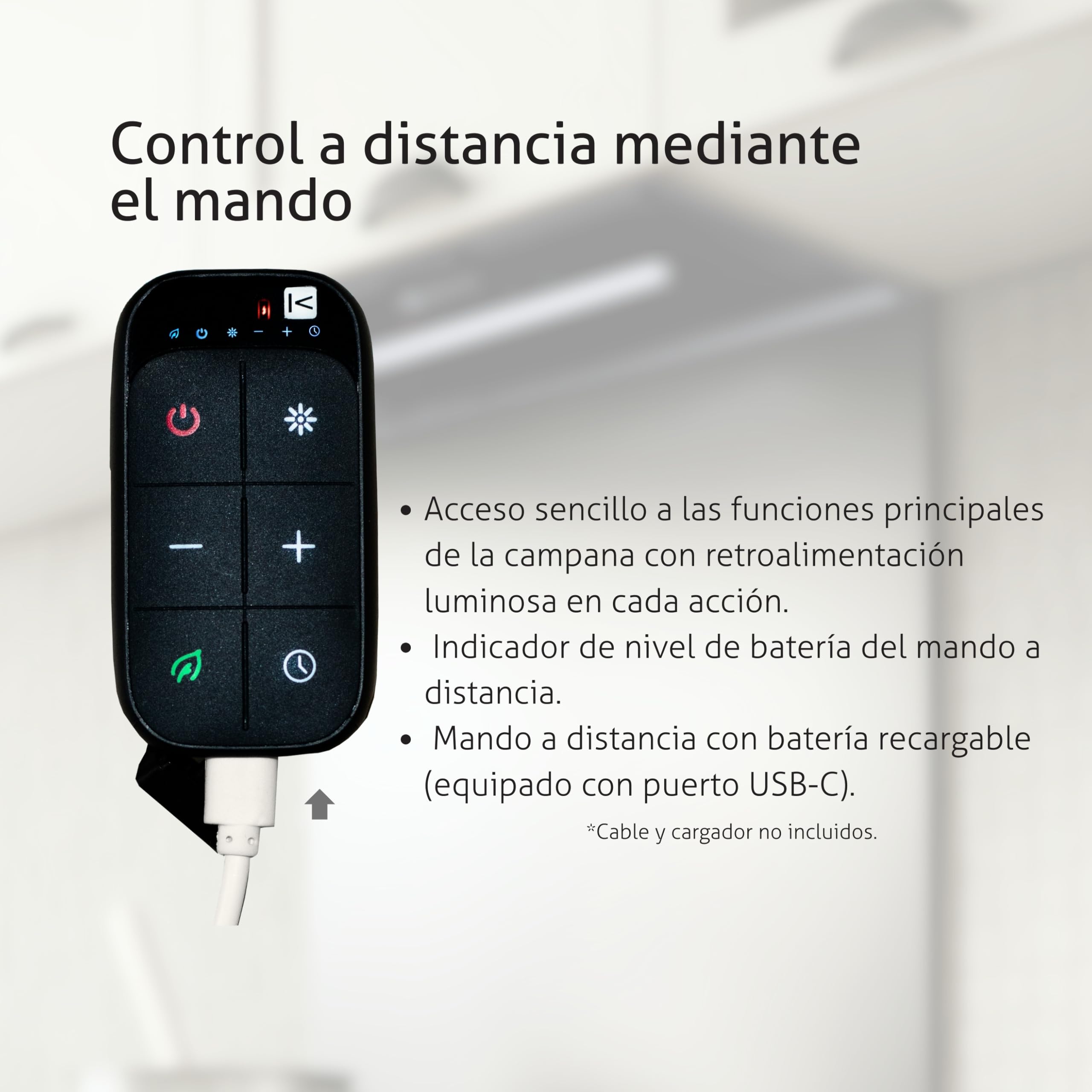 HANA 40 KPHN40BIS Campana Extractora Encastrable, A++, 450 m³/h, Control Gestual, Touch, Mando a Distancia, Modo de Purificación de Aire, LED Regulable, Ajuste Temperatura Color, 40 cm