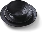 Oneida 895938 Ridge Black 12 Piece Dinnerware Set