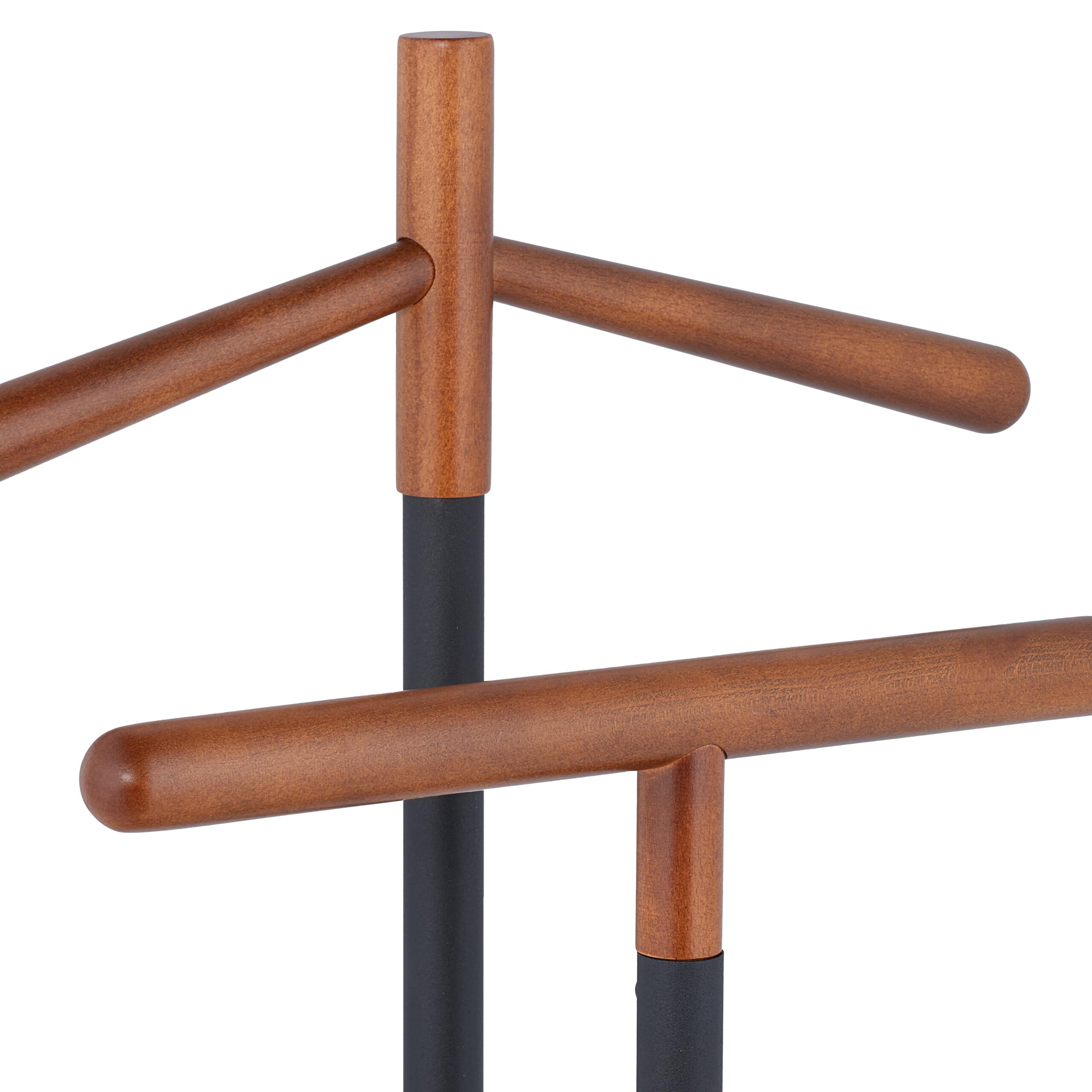 Donkerbruine brocante dressboy - kledingstandaard hout - VERKOCHT - de Kofferzolder