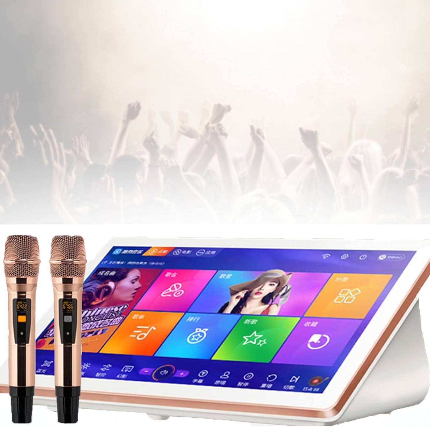 Ktv Singing Karaoke Play, Cloud Songs Update, Singing Karaoke Player,18.5 Inch Touch Screen Phone Remote and App Control Karaoke 2TB-White