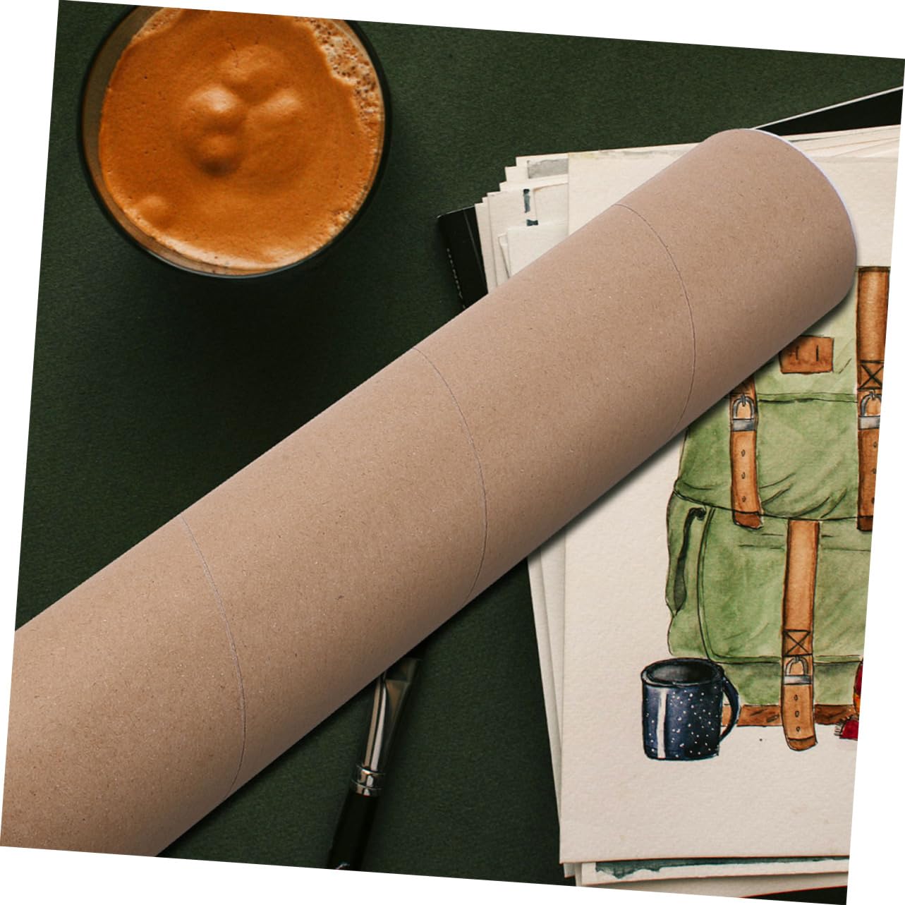 8pièces Tube Kraft Pour Affiches Art Et Documents De Stockage Pratique Pour Expédition Et Artisanat Dimensions ø Épaisseur