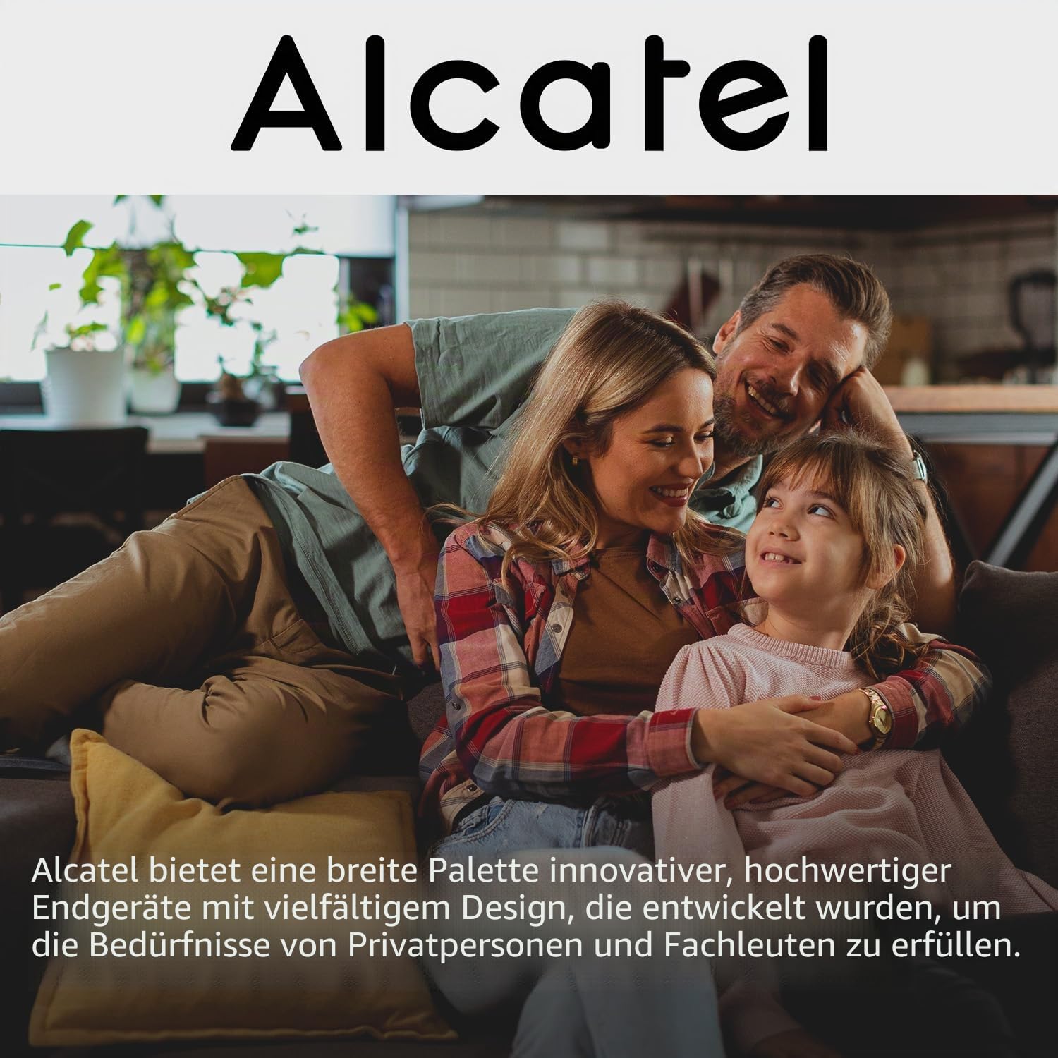 Alcatel E160 Blau Schnurloses DECT-Telefon mit Blockierung unerwünschter Anrufe, großes orangefarbenes hintergrundbeleuchtetes Display, leicht zu lesen, Klassische und polyphonische Klingeltöne