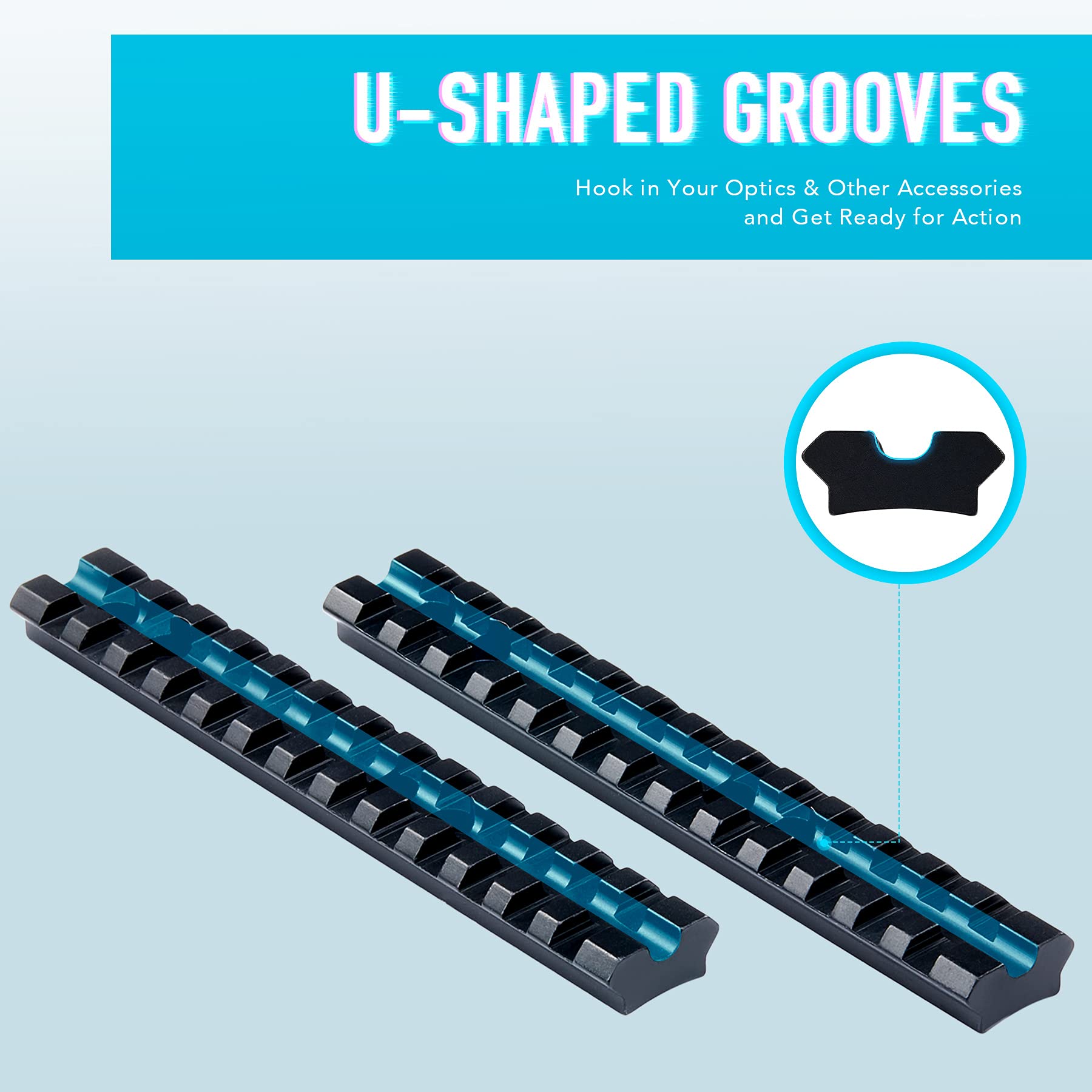 Buy HIRAM Picatinny Rail Mount 2 Pack 5.5 Inch 13 Slot Picatinny Rail