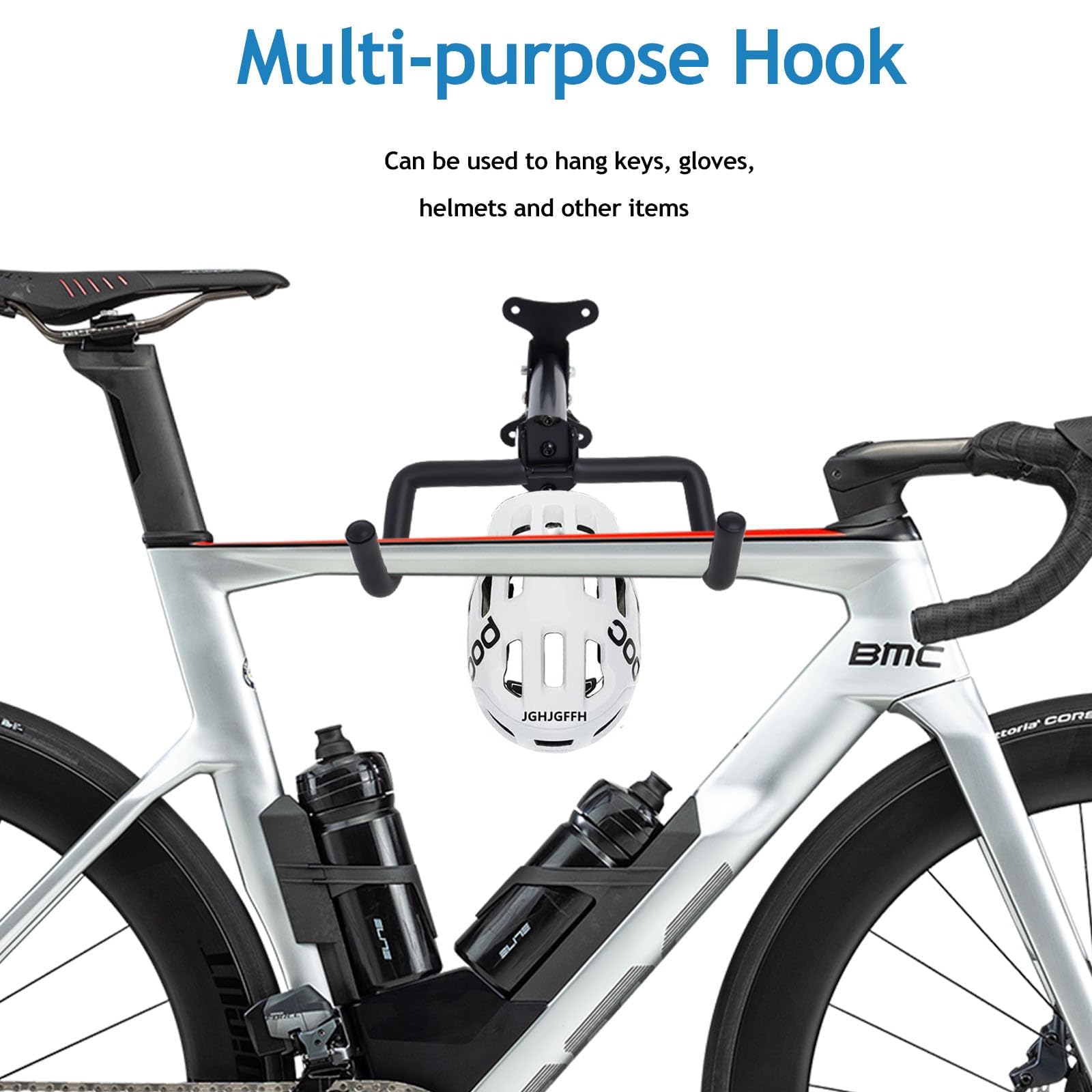 Soporte de Pared Plegable para Bicicleta de Carretera, Montaña y Híbrida - Colgador Bicicleta Pared para Garajes y Hogares Poweka (2 Piezas)