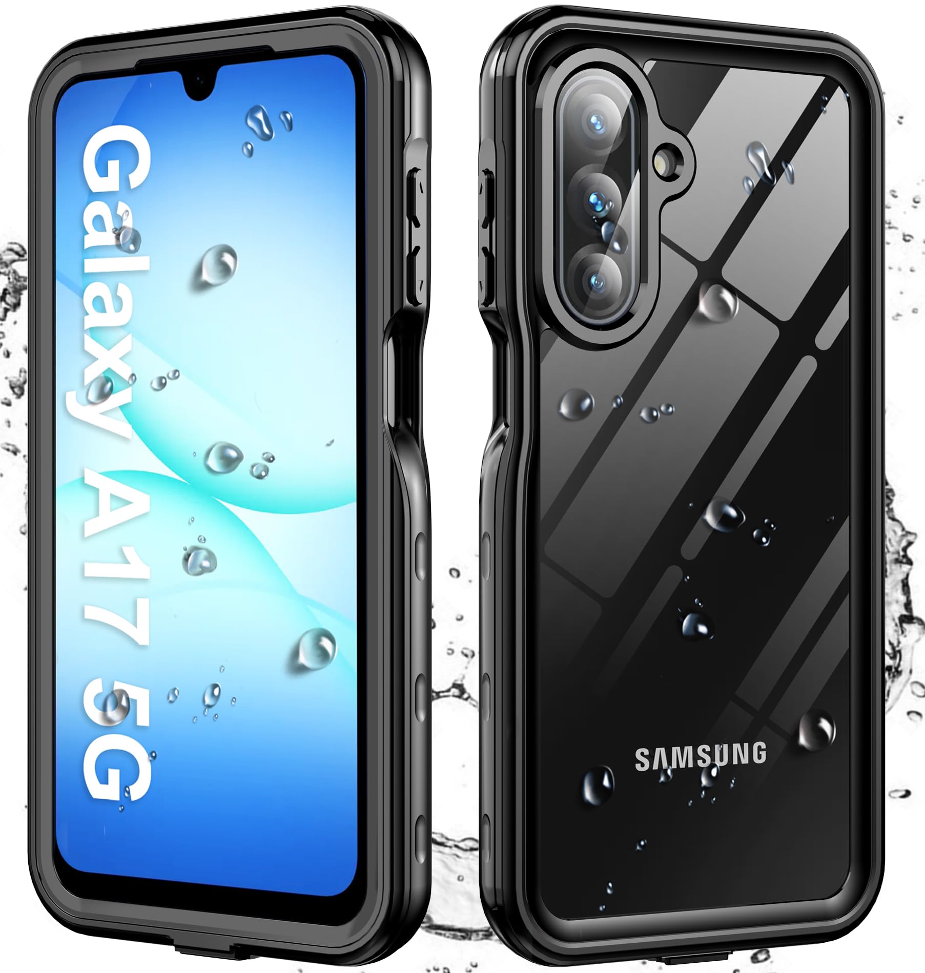 for Samsung Galaxy A17 5G Phone Case Waterproof, [IP68 Waterproof Dustproof] [Built-in Screen Protector] Rugged Full Body Underwater Shockproof