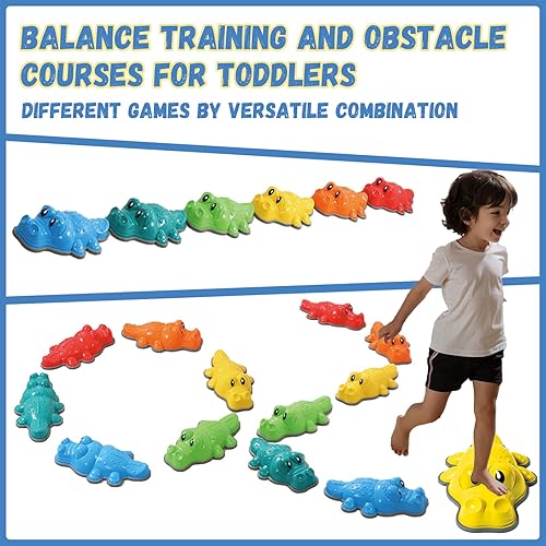 Miniatura 7 de Stackable Balance Stepping Stone Training Set of Sensory Toy for Toddlers Entertainment and Exercise, Play the floor is lava Game, Kids Fitness