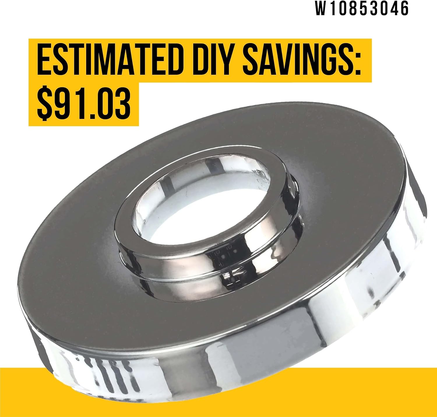 PartsBroz W10853046 Knob Bezel - Compatible With Whirlpool KitchenAid Cooktop Range - Replaces AP5999212 PS11731233 4383791 W10593536 Ultra Durable Replacement Repair Parts