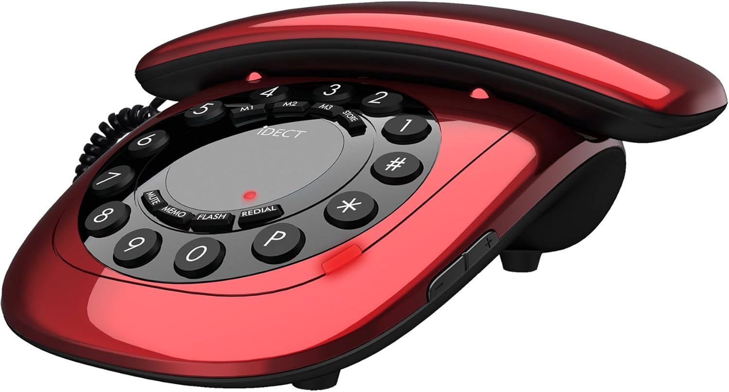 iDECT Carrera 10 Digital Corded Phone with Call Blocker (Red) Everything Else