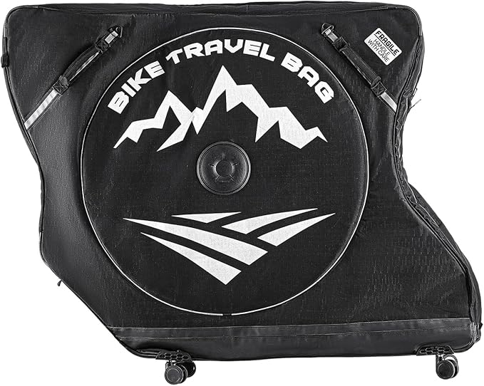 VEVOR Bike Travel Bag, Road Bike Bag Road Bicycle Storage Carry with TSA Lock & Dual Zipper, Black Bicycle Case Wheelbase 37-42 in for Air Travel, Outdoor Use, Airplane, Car, Train, Subway Transport