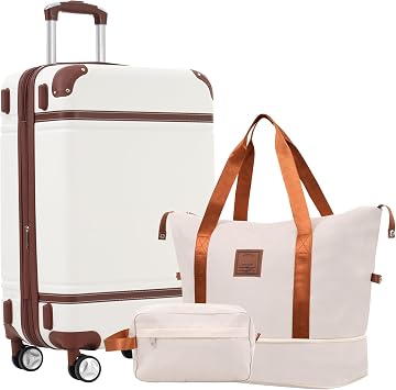 Hardshell Luggage Sets with Bags,Lightweight Suitcase,Double Spinner Wheels | TSA Lock, Expandable for Up to 25% More Space, Lightweight Durable Hardside, Scratch-Resistant,Checked Family Travel