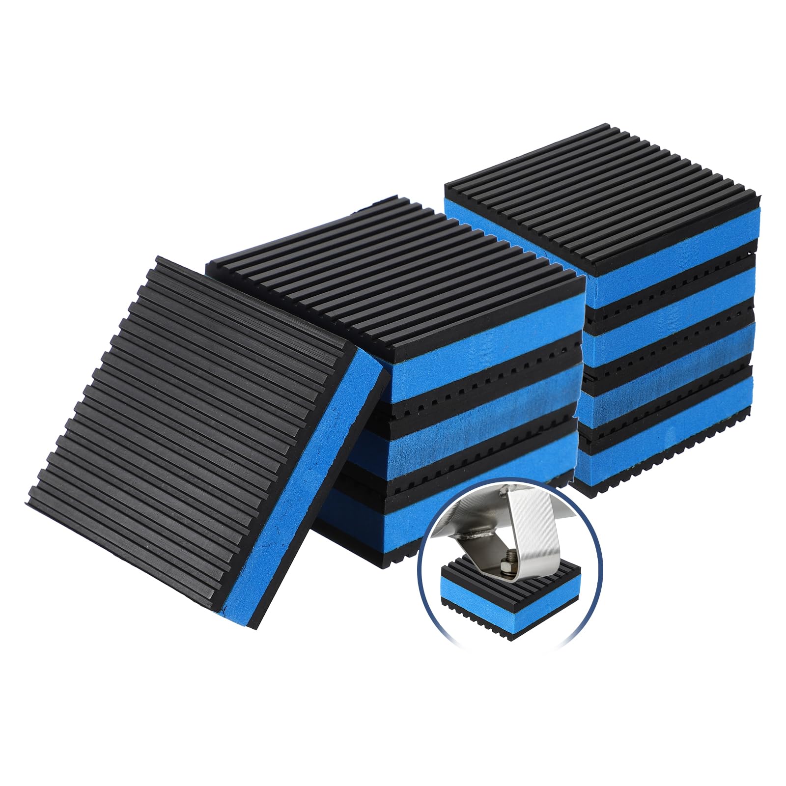sourcing map 8Pcs Rubber Anti-Vibration Pads 3" x 3" x 7/8" Heavy Duty EVA Vibration Isolation Mats for HVAC Washers Compressors Treadmills Air Conditioner