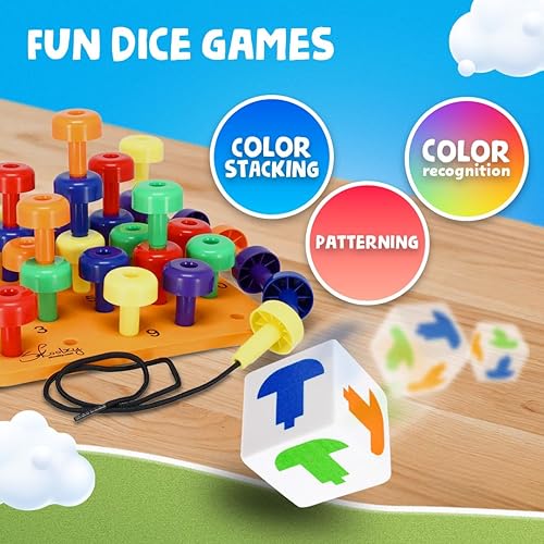 Miniatura 5 de Skoolzy Montessori Tablero Sensorial de Clavijas Juego de 33 Piezas - Desarrolla el Juego Sensorial Terapia Ocupacional Juguetes Educativos de