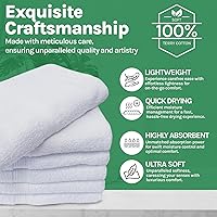 Vista 5 de Towels N More 24 Basics - Toallas de mano blancas de 16 x 27 pulgadas, 100% algodón, para salón, gimnasio, hotel, súper uso, absorbente, mejor