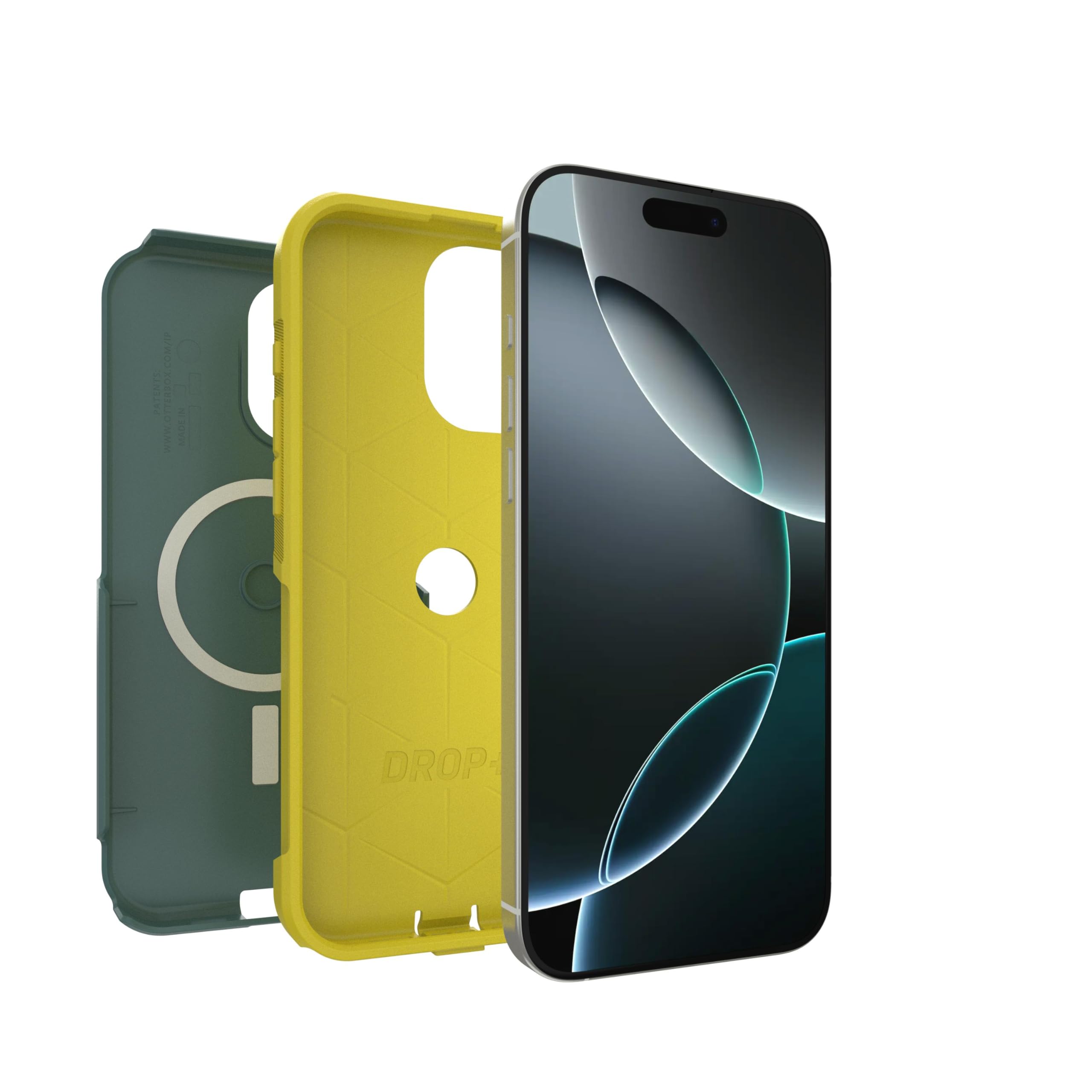 OtterBox Funda MagSafe para iPhone 16 Pro Max (solamente) - Serie Commuter - Ocean Sunrise (verde y amarillo) - Imanes integrados - Delgada y resistente - Apto para bolsillo - con protección de puerto
