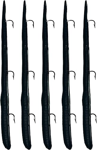 Miniatura 10 de Delong - Señuelos KILR de 6 pulgadas pre-aparejados para bajo, lucio y cualquier cosa intermedia, señuelos para lubina, aparejos de cebo, 5 por