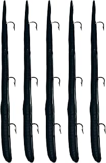 Delong Lures 6" KILR Worms Pre-Rigged for Bass, Pike and Anything in Between, Bass Lures Bait Tackle 5 Per Pack