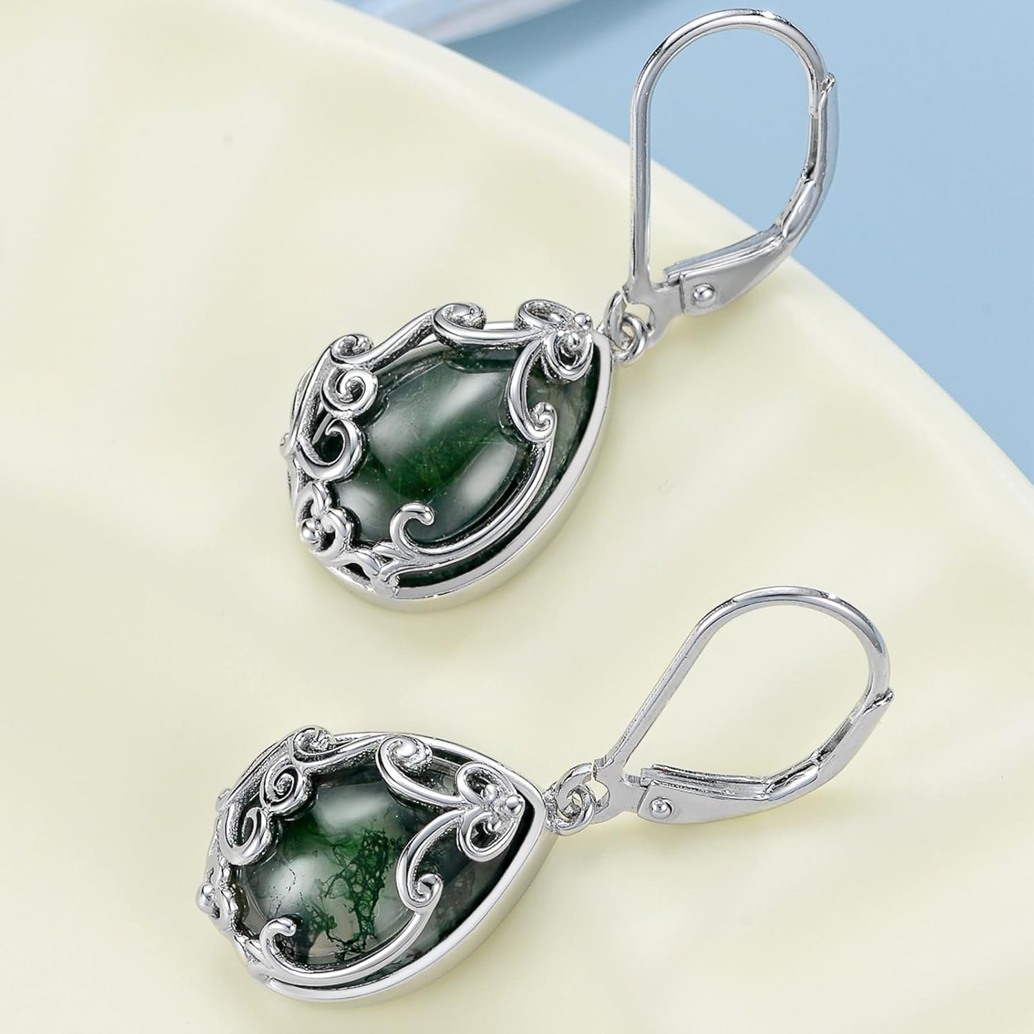 Teardrop Earrings for Women Celtic Filigree Drop Earrings Sterling Silver Leverback Jewelry Mother's Day Gifts for Women Mom - Image 2