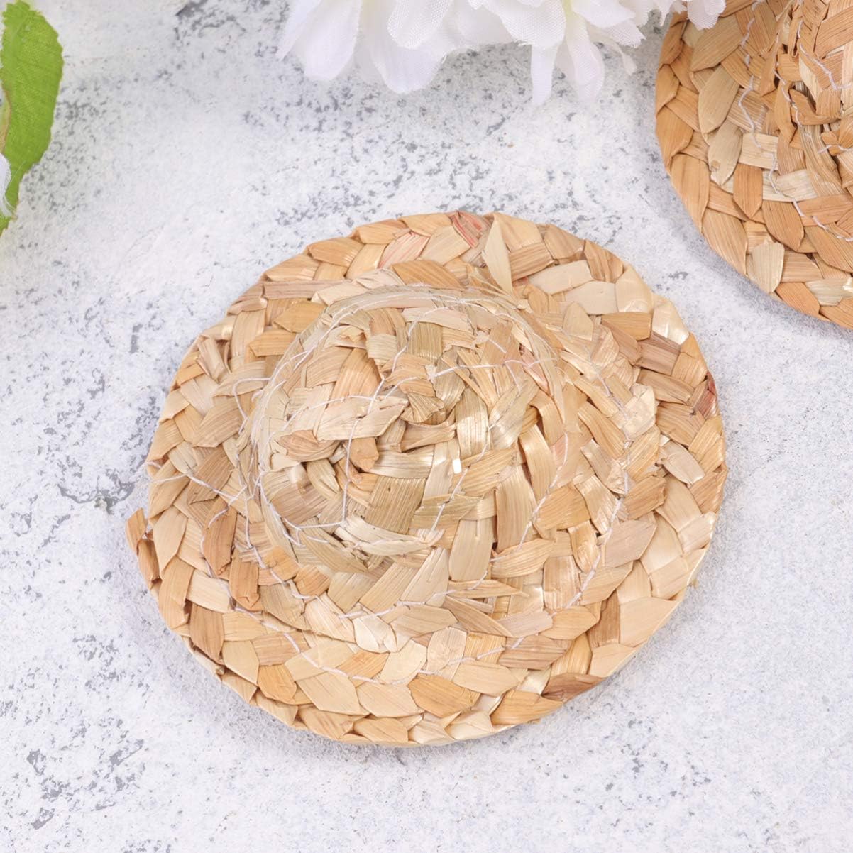jojofuny 12pcs Miniature Straw Hats 