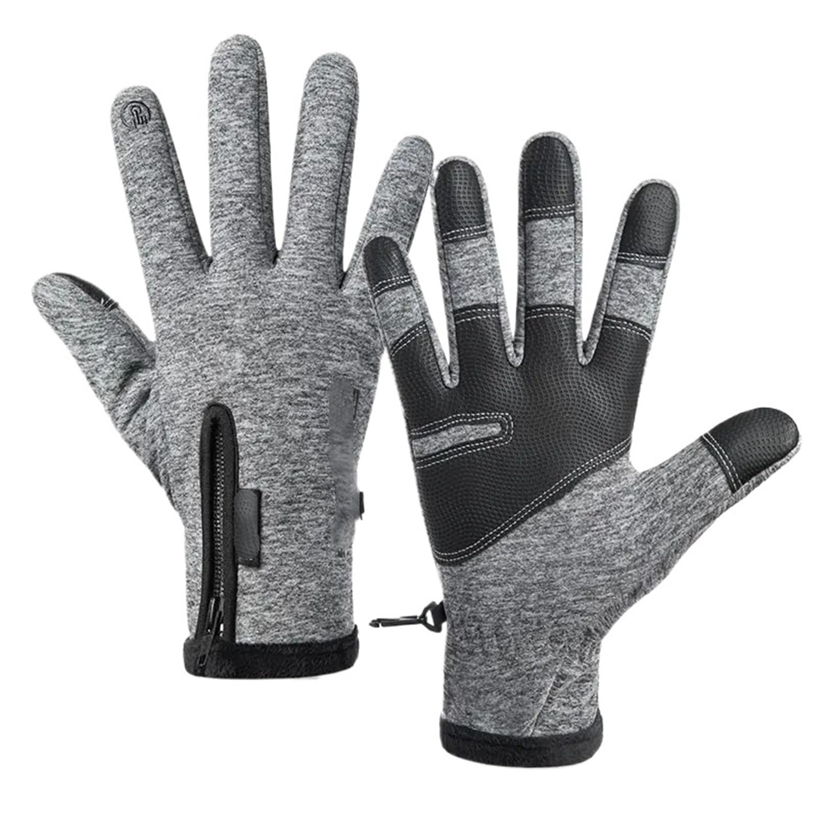 Guantes de ciclismo térmicos impermeables para hombres y mujeres, pantalla táctil antideslizante para montar y pescar